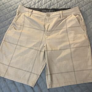 Hang Ten Men's Shorts Plaid Browns Lt Wt. Quick Dry Size 38